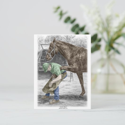 Carte Postale Farrier Blacksmith Chaussure Cheval (Debout devant)