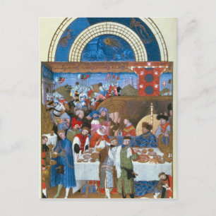 Carte Postale Fascimile de janvier : scène de banquet