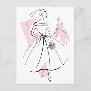 Carte postale Fashion Bride Pink Group