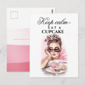 Carte Postale Fashion girl avec les cupcakes (Devant / Derrière)