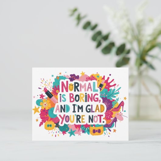 Carte Postale Fashion Glamour Makeup Statement Quote Design (Debout devant)