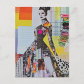 Carte Postale Fashion lady junk journal Collage (Devant)