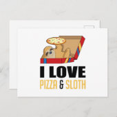 Carte Postale Fast Food Burger Sloth Funny Pizza Eat Manger Food (Devant / Derrière)