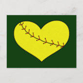 Carte Postale Fastpitch Softball Heart (Devant)