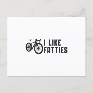 Carte Postale Fat Bike J'Aime Fatties Biker Vélo Retro Vintage