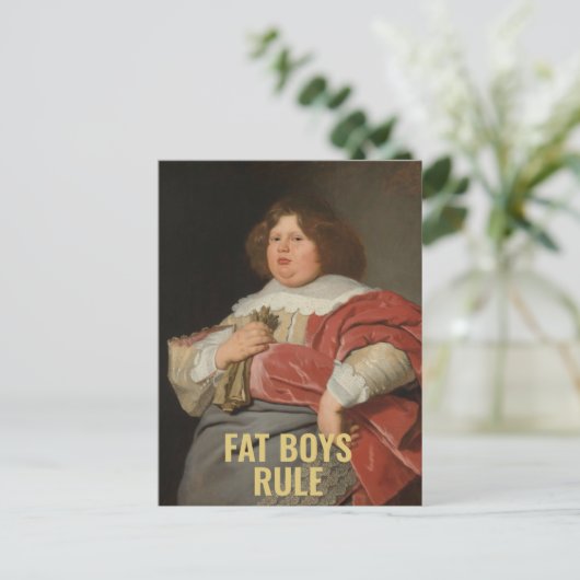 Carte Postale Fat Boys Règle - Drôle 17e C. Portrait d'art (Debout devant)