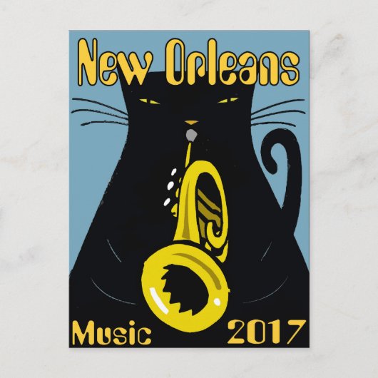 Carte Postale Fat Cat New Orleans Music 2017 (Devant)