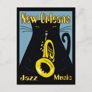 Carte Postale Fat Cat New Orleans Music 2017