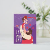 Carte Postale Father Son playing basketball cute (Debout devant)