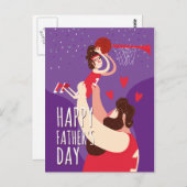 Carte Postale Father Son playing basketball cute (Devant / Derrière)