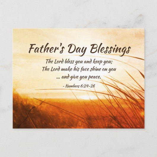 Carte Postale Father's Day 'The Lord Bless You' (Devant)