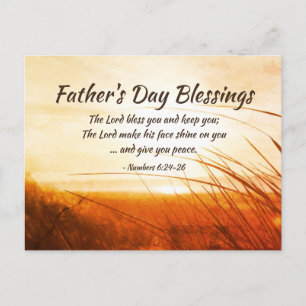 Carte Postale Father's Day 'The Lord Bless You' Bible Verse