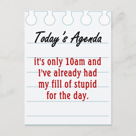 Carte Postale Fatigué de traiter avec des gens stupides (Devant)