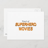 Carte Postale Fatigué Des Films Superhero (Devant / Derrière)