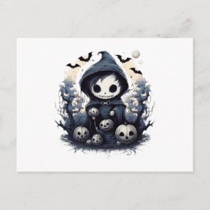 Carte Postale Faucheur Chibi Encappuchonné Halloween - Fan Dark 