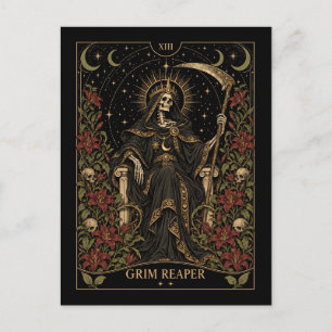 Carte Postale Faucheuse, Art du Tarot Starlit