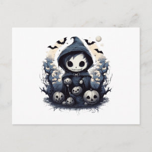 Carte Postale Faucheuse Chibi Encappuchonnée Halloween - Fantast