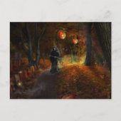 Carte Postale Faucheuse et citrouilles (Devant)