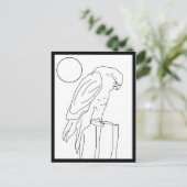 Carte postale - Faucon sur la poste à la couleur (Debout devant)