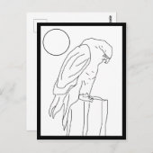 Carte postale - Faucon sur la poste à la couleur (Devant / Derrière)