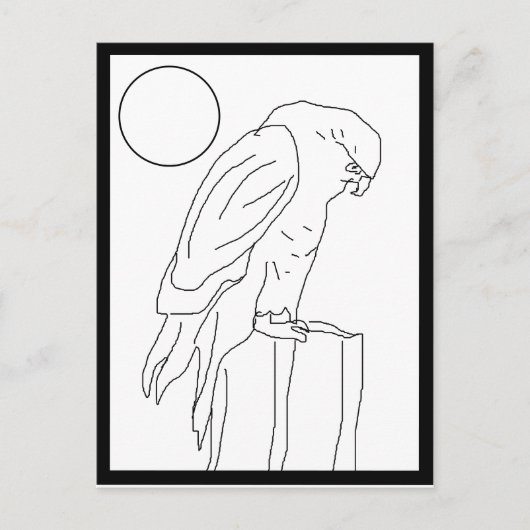 Carte postale - Faucon sur la poste à la couleur (Devant)