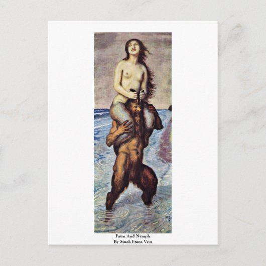 Carte Postale Faun Et Nymphe Par Stuck Franz Von (Devant)