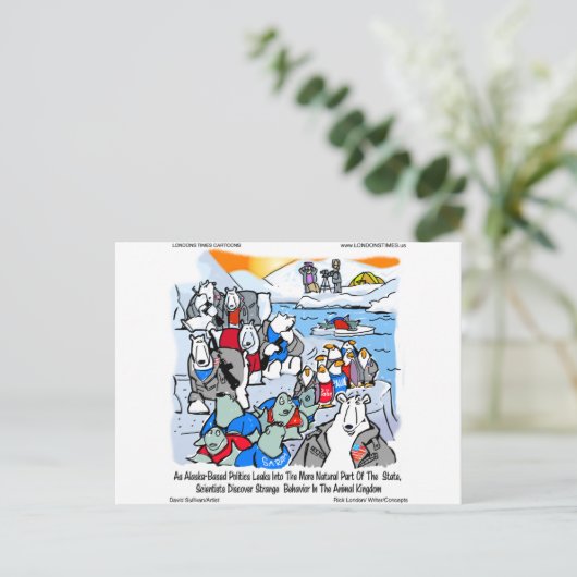 Carte Postale Faune Et Politique En Alaska Dons Amusants Et Tee (Debout devant)