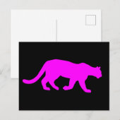 Carte postale faune magenta Cougar Puma (Devant / Derrière)