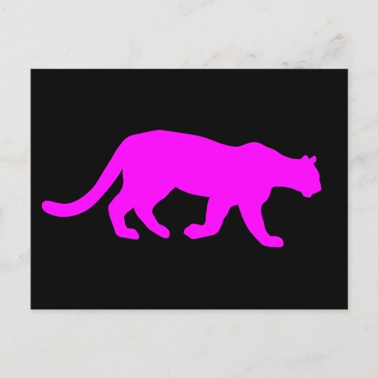 Carte postale faune magenta Cougar Puma (Devant)