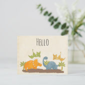 Carte Postale Faune sauvage de Cute Dinosaure (Debout devant)