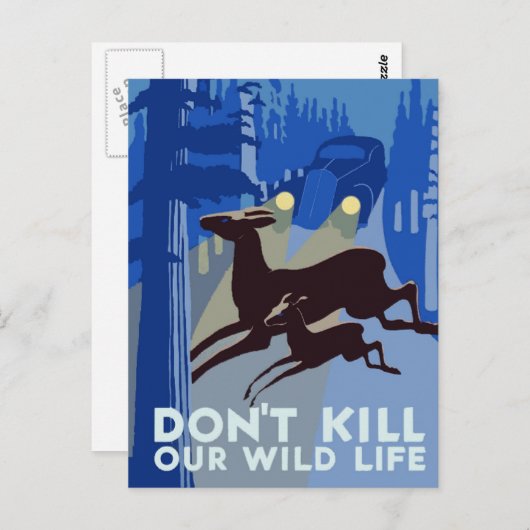 Carte Postale faune WPA (Devant / Derrière)