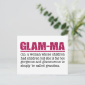 Carte Postale Fausse Glam-Ma Pailletée Rose Chaud (Debout devant)