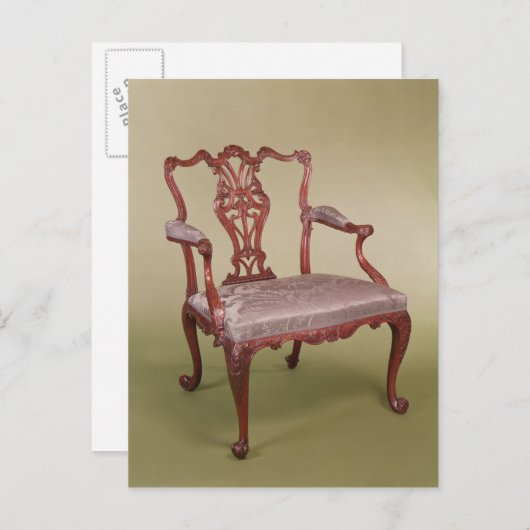 Carte Postale Fauteuil de Thomas Chippendale, vers 1760 (Devant / Derrière)