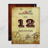 Carte Postale Faux Antique Gold Victorian Steampunk Mariage (Devant / Derrière)