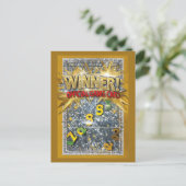 Carte Postale Faux billet gagnant à gratter Poisson d'avril Blag (Debout devant)