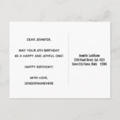 Carte Postale Faux Bois, Faux Or 4e Anniversaire & Nom Personnal (Dos)