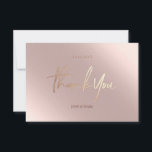 Carte postale Faux Foil Rosegold<br><div class="desc">Carte Merci de mariage personnalisée sans photos. Mariage Merci Cartes,  Élégante Modernisation Calligraphie Script texte Cartes postales en faux rose rosegold feuille métallique.</div>