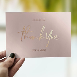 Carte postale Faux Foil Rosegold