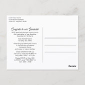 Carte Postale Faux Glossy Vin foncé Rouge Graduation Faire-part (Dos)