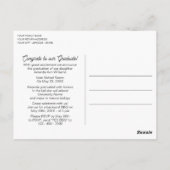 Carte Postale Faux Glossy Vin foncé Rouge Graduation Faire-part (Dos)