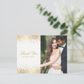 Carte Postale Faux Gold Foil Confetti Points Merci photo (Debout devant)