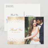 Carte Postale Faux Gold Foil Confetti Points Merci photo (Devant / Derrière)