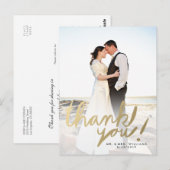 Carte postale Faux Gold Photo Merci (Devant / Derrière)