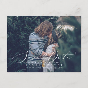 Carte Postale Faux Gold Pineapple Photo Enregistrer la date