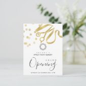 CARTE POSTALE FAUX GOLD RIBBON COUPANT GRAND OUVERTURE INVITATIO (Debout devant)