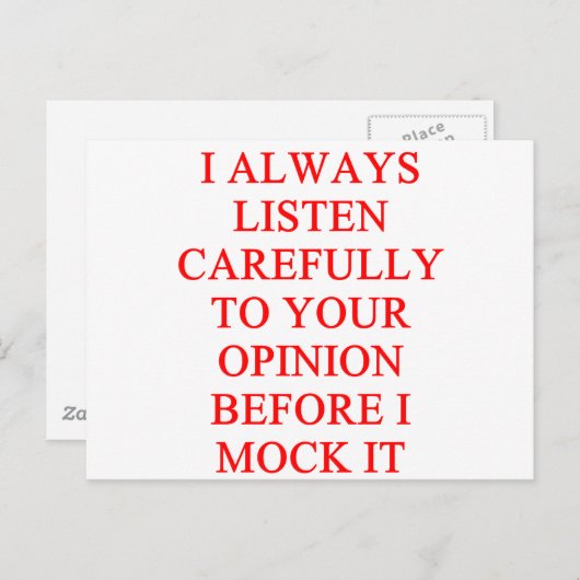 Carte Postale FAUX, insulte (Devant / Derrière)