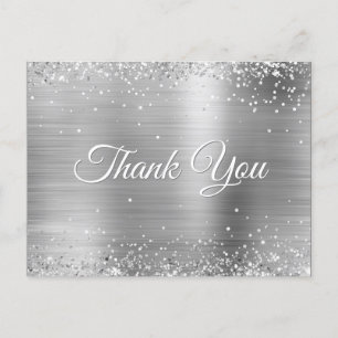 Carte Postale Faux paillettes d'argent saupoudrées de papier d'a