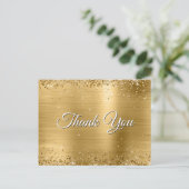 Carte Postale Faux paillettes d'or saupoudrées sur papier alu Me (Debout devant)