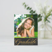 Carte Postale Faux Parties scintillant Invitation de diplôme Car (Debout devant)