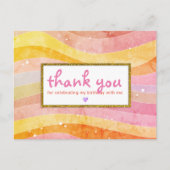 Carte Postale Faux Parties scintillant Unicorne Anniversaire Mer (Devant)